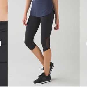 Lululemon | Kris Cross Crop Mesh Leggings